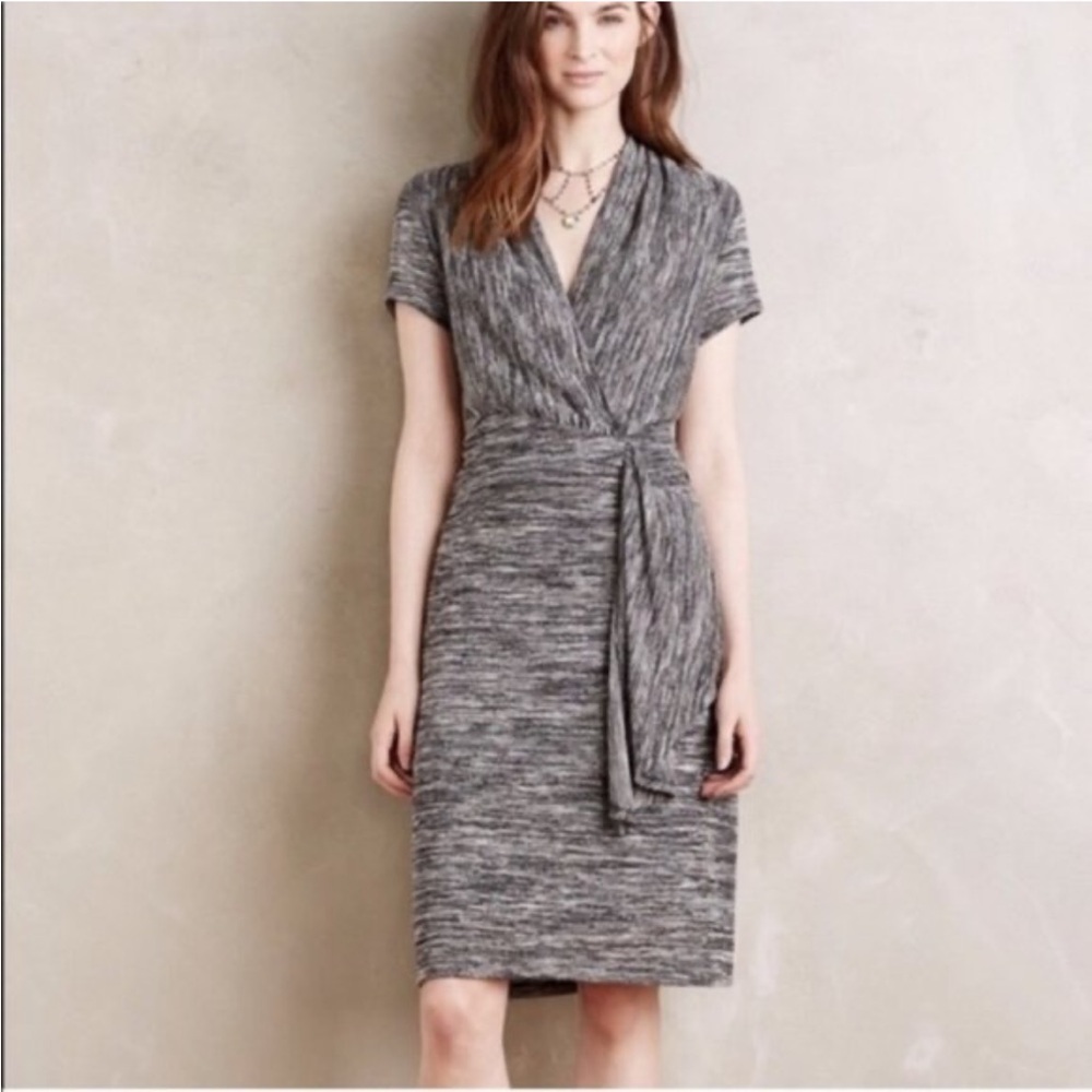 Maeve x Anthropologie Cinched Surplice Knit Dress